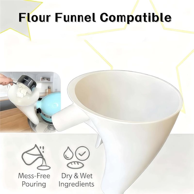 Kitchen Aid Baking Mixer - 【新製品！A38F】汚れにくい食洗機対応ベーキングツール2個セット、キッチンエイドミキサー5クォート用、飛散防止チルトヘッドアタッチメント小麦粉ファンネル