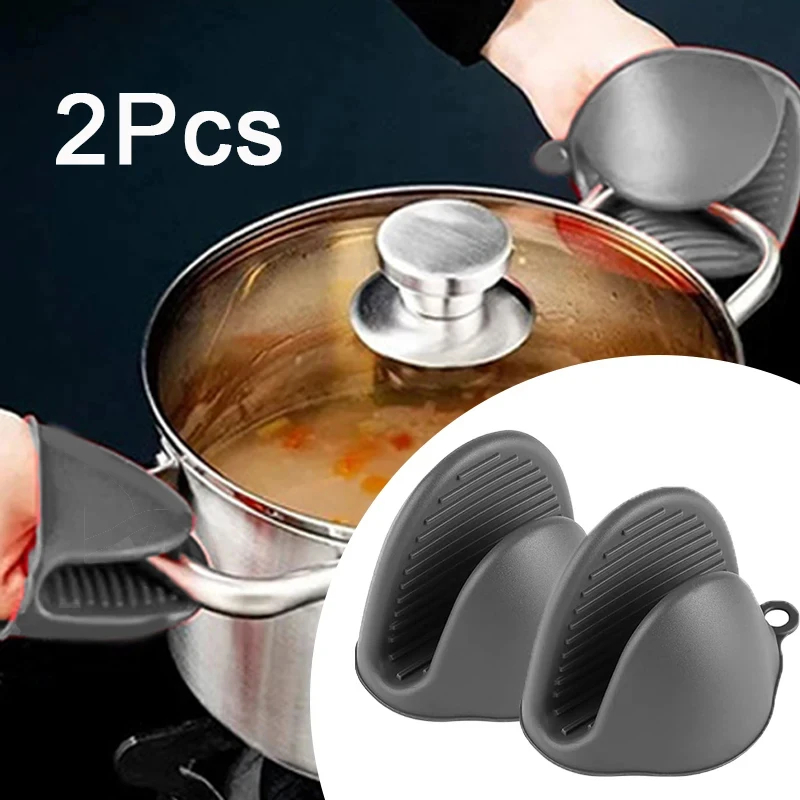 Kitchen Baking Rack - 2 個ミニオーブン手袋シリコーン耐熱調理手袋断熱滑り止め手袋クリップポットラック調理オーブン手袋