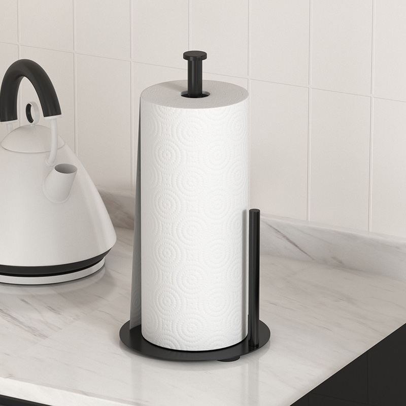 Kitchen Baking Paper Holder - 加重ベース付きキッチンロールホルダー - 頑丈なカウンタートップオーガナイザー、ペーパータオルやキッチン用品用の省スペース設計
