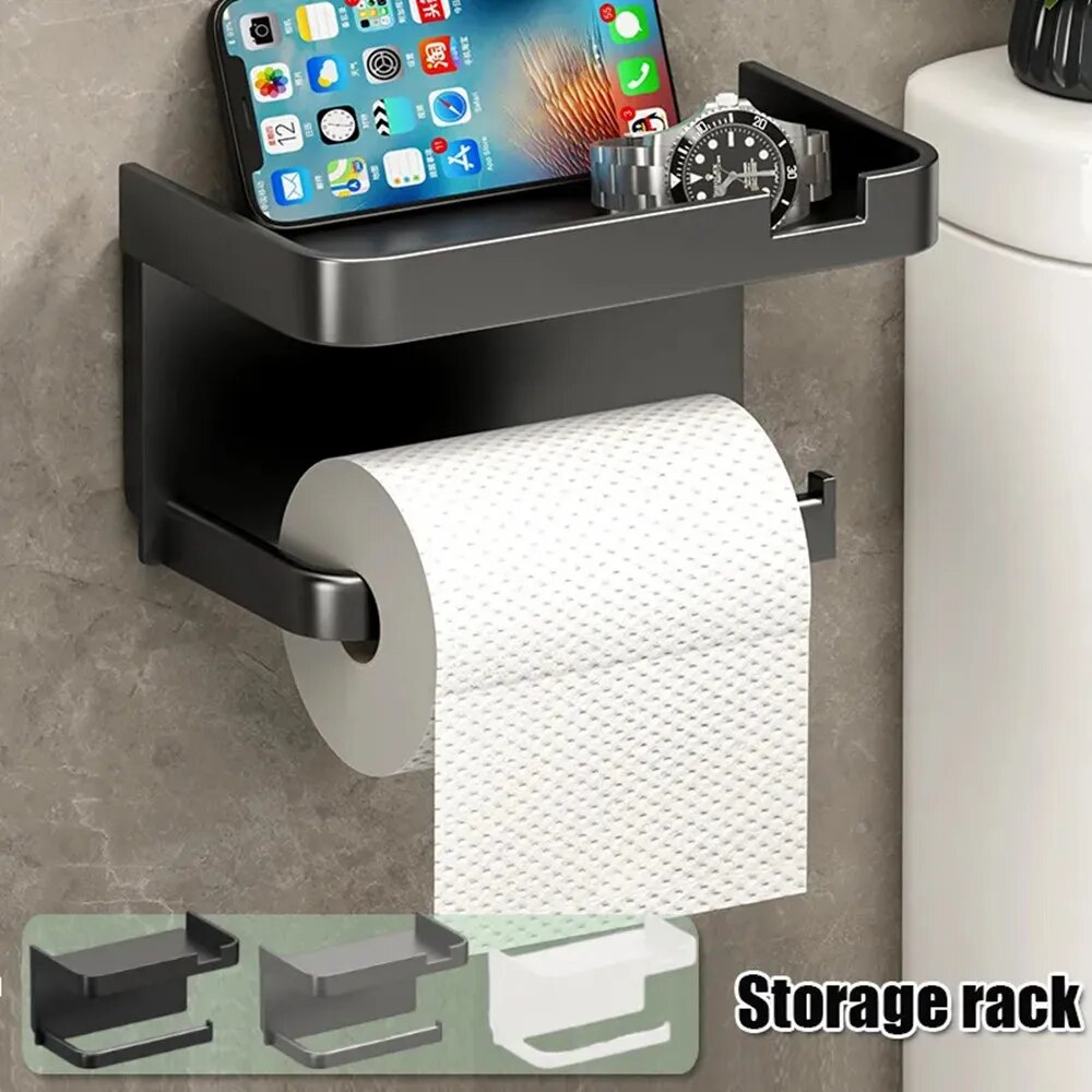 Kitchen Baking Paper Holder - トイレットペーパーホルダー プラスチック製収納ラック キッチンタオル調味料ボトル置き場 浴室壁掛けペーパーロール 電話収納
