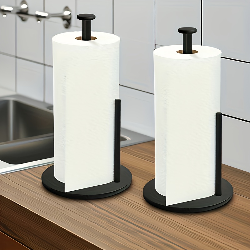 Kitchen Baking Paper Holder - ステンレス製キッチンロールホルダー（重みのあるベース付き） - 頑丈なカウンターオーガナイザー、ペーパータオル用の省スペース設計
