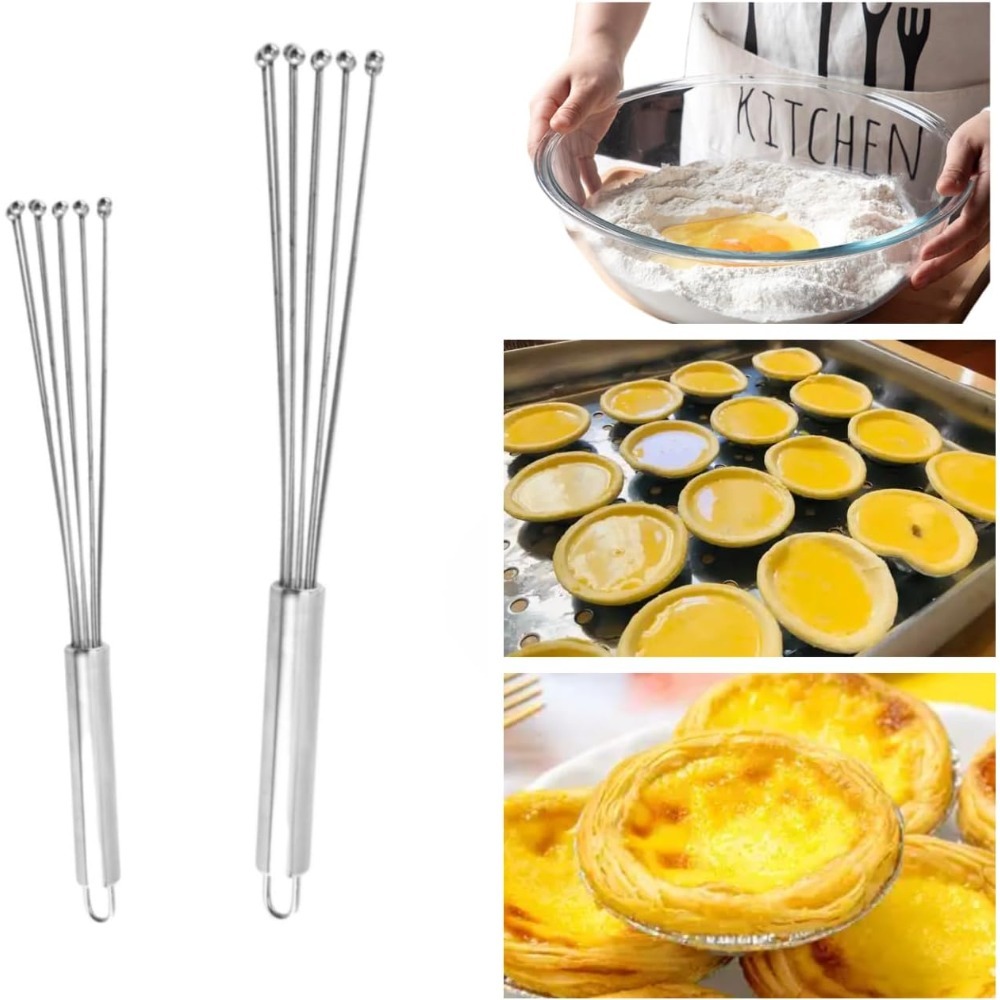 Kitchen Baking Necessities - ステンレス鋼手動卵ビーター 10/12 インチボールミキサー金属泡立て器調理ベーキングミキシングキッチン必需品アクセサリー
