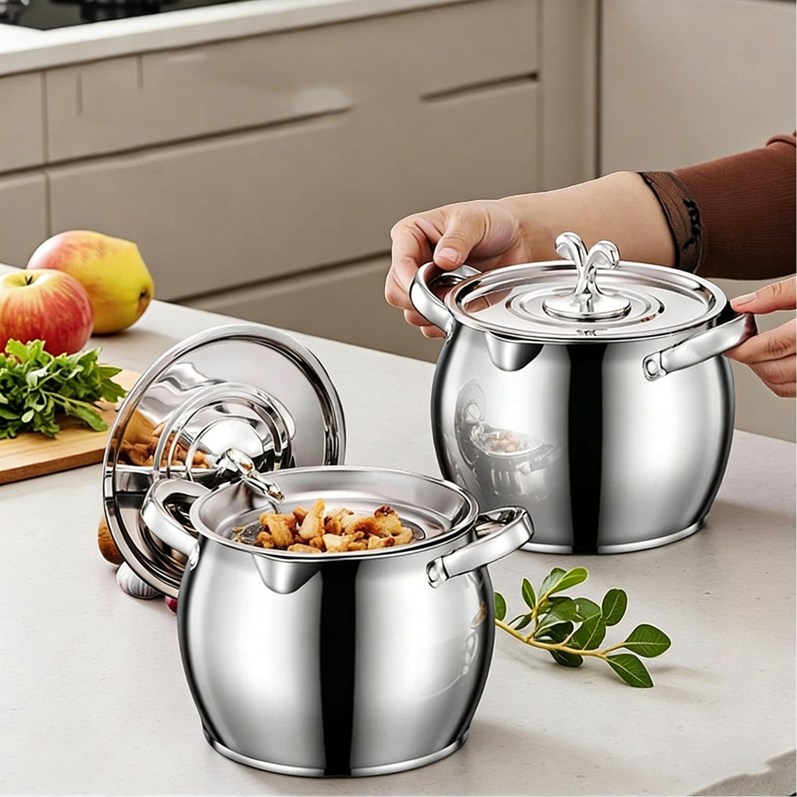 Kitchen Baking Canisters - キッチン用グリース容器 ステンレス製オイル保存容器 グリースジャー ストレーナー付き蓋付き キッチン調理・ベーキング用