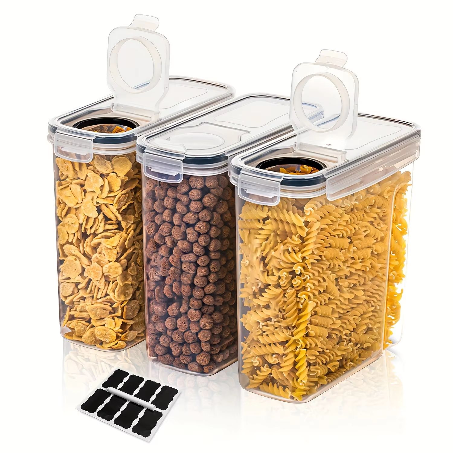 Kitchen Bank - 2.5L/4L 密封穀物保存容器 3 個セット 透明 PP
