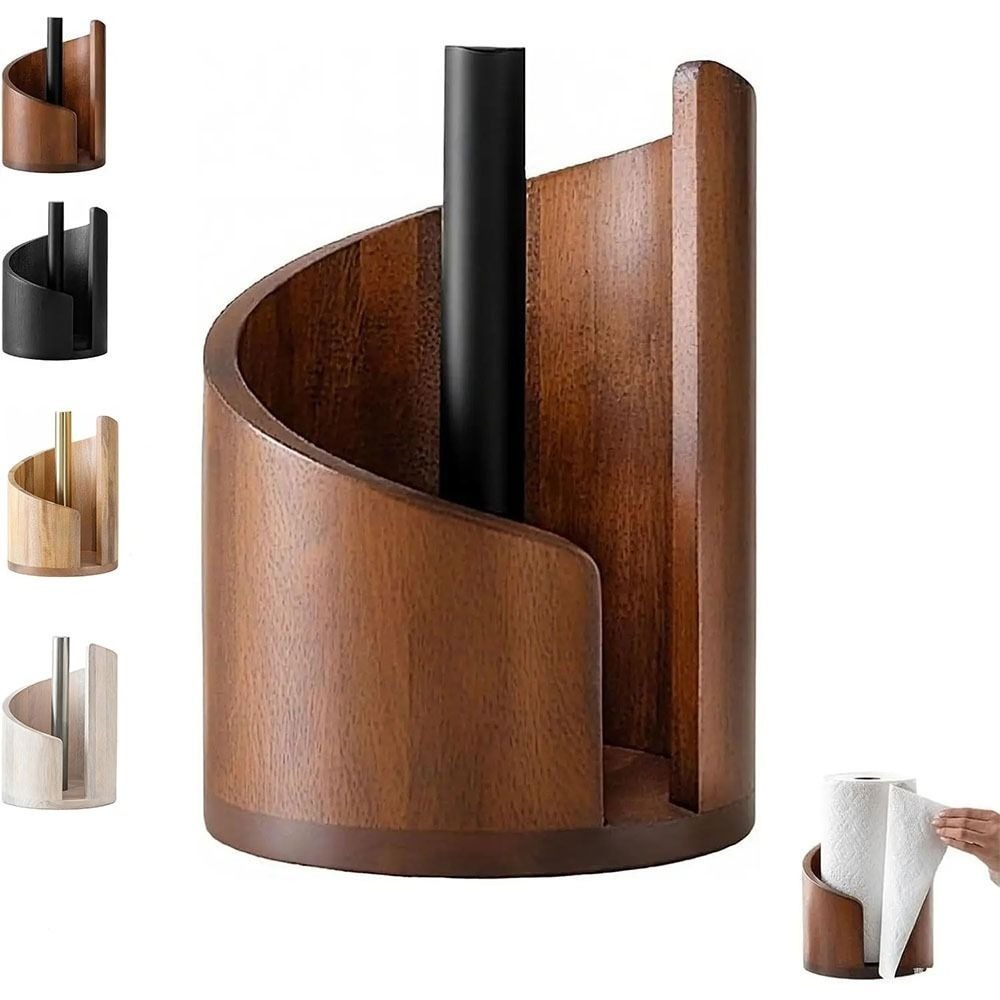 Kitchen Baking Paper Holder - 木製キッチンペーパータオルホルダー自立型カウンターナプキンロールオーガナイザーダイニングルーム装飾ティッシュ収納ラック