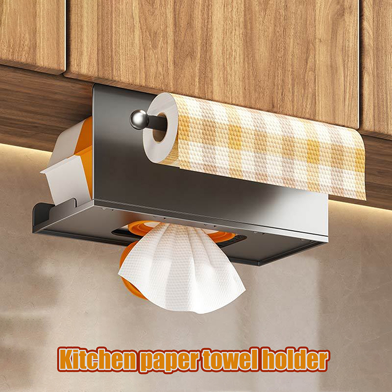 Kitchen Baking Paper Holder - キッチン、ペーパータオルラック、ウェットティッシュ棚、ペーパータオルボックス、ロールペーパーホルダー、ウォールキャビネット、反転式
