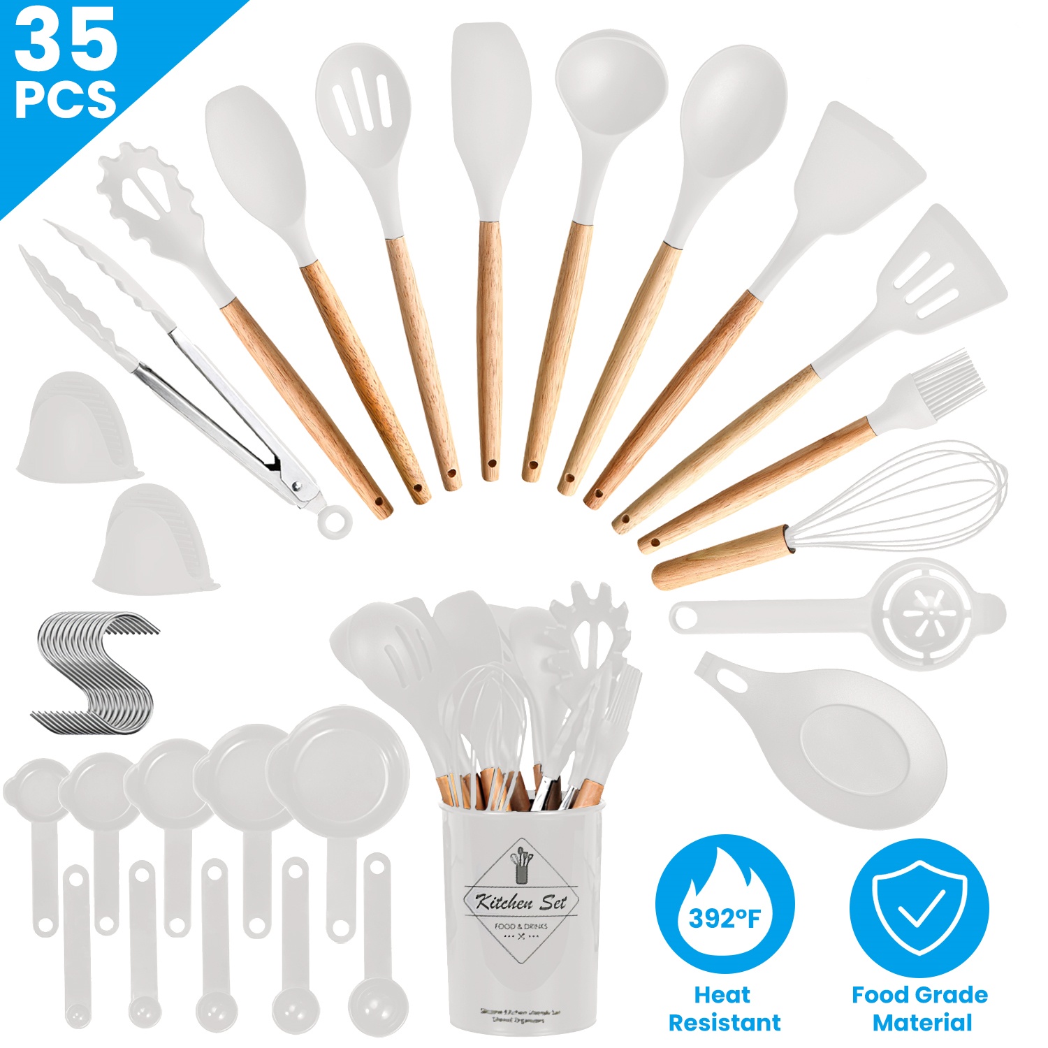 Kitchen Baking Necessities - 35点キッチン調理器具セット スパチュラセット ベーキング器具セット キッチンアクセサリー 必需品 ホルダー付き