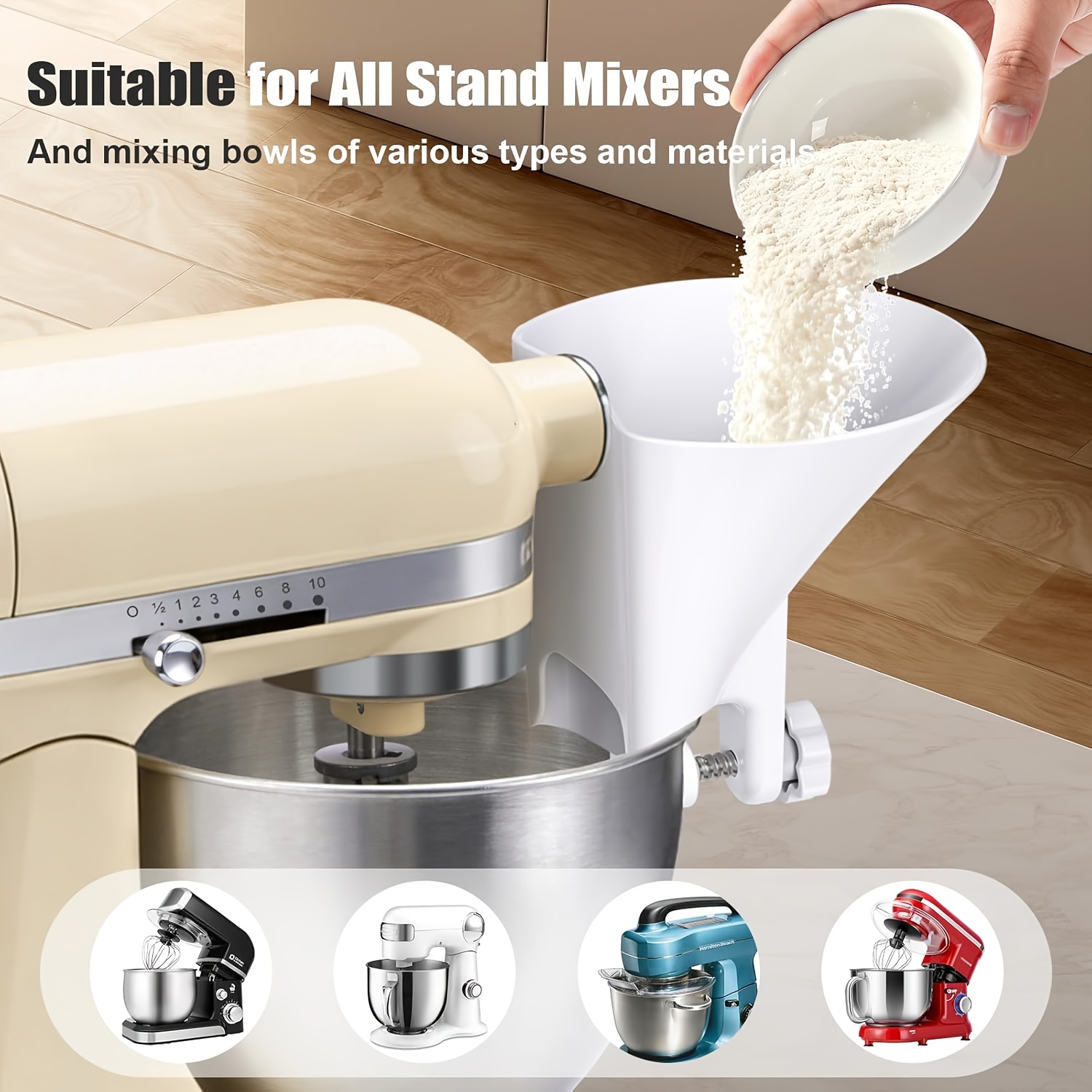 広口小麦粉漏斗生地シュートキッチンエイドスタンドミキサー用ス - Kitchen Aid Baking Mixer のレビューと価格