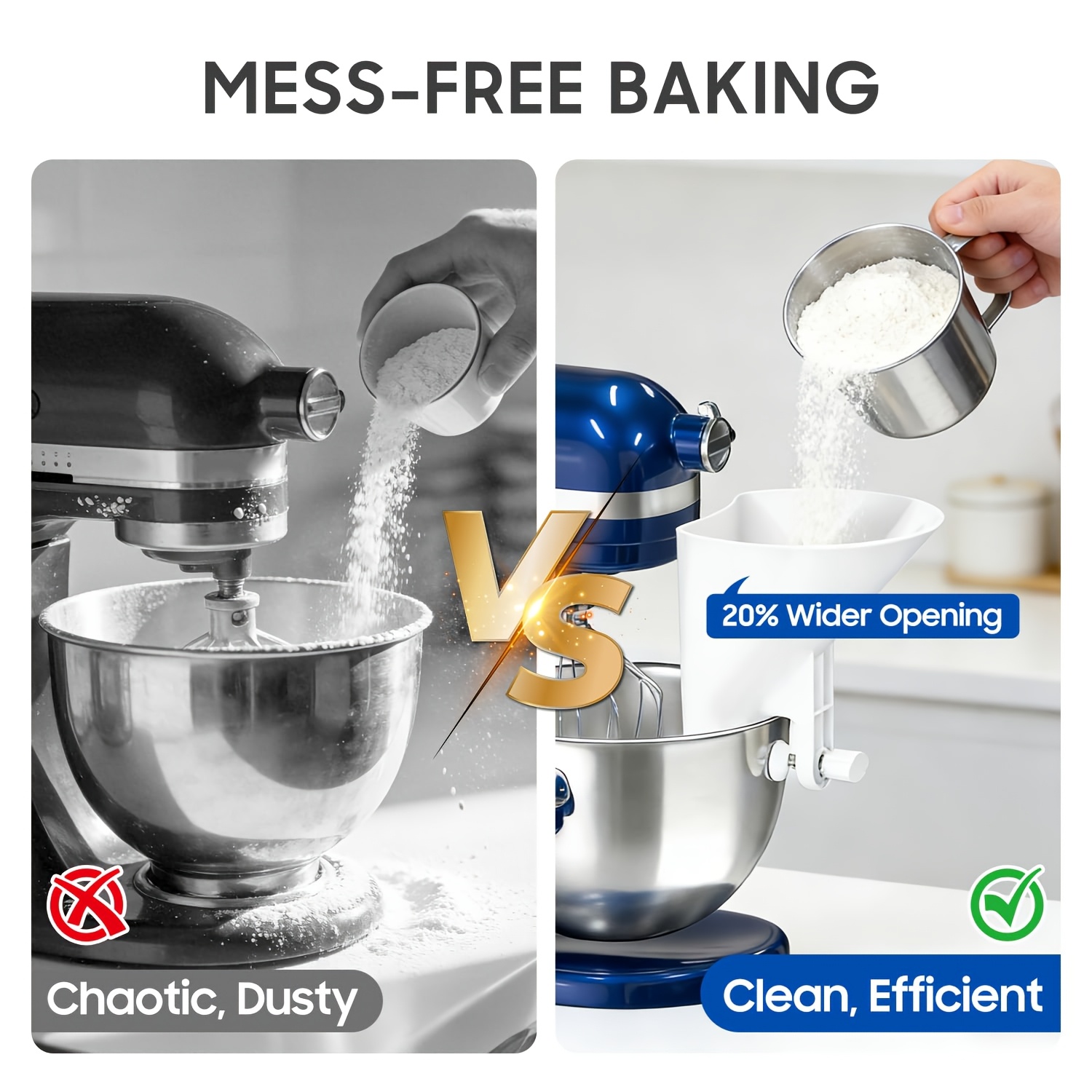 広口小麦粉漏斗生地シュートキッチンエイドスタンドミキサー用ス - Kitchen Aid Baking Mixer のレビューと価格