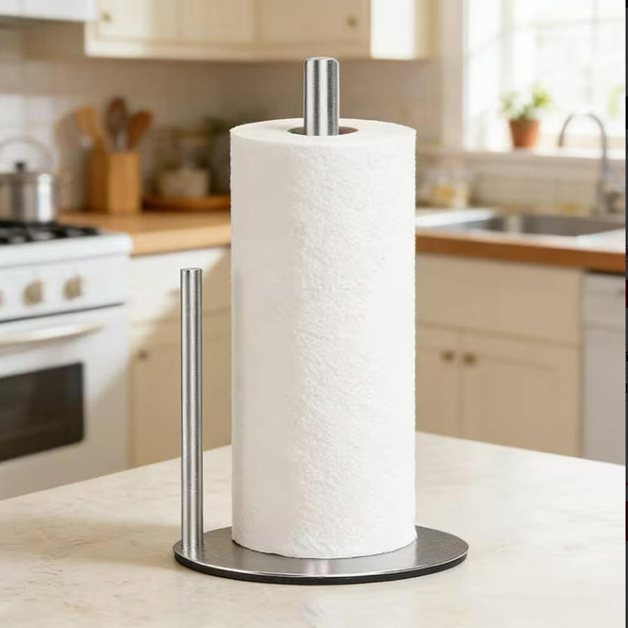 ステンレス製キッチンロールホルダー、重みのあるベース付き - - Kitchen Baking Paper Holder のレビューと価格