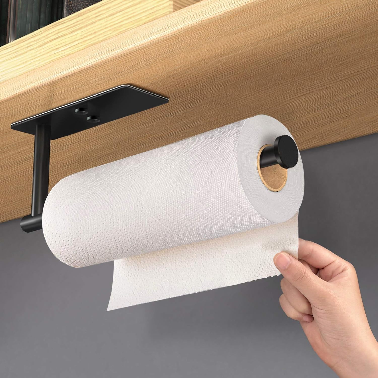 自己粘着ペーパータオルホルダー キャビネット下取り付け 壁掛 - Kitchen Baking Paper Holder のレビューと価格