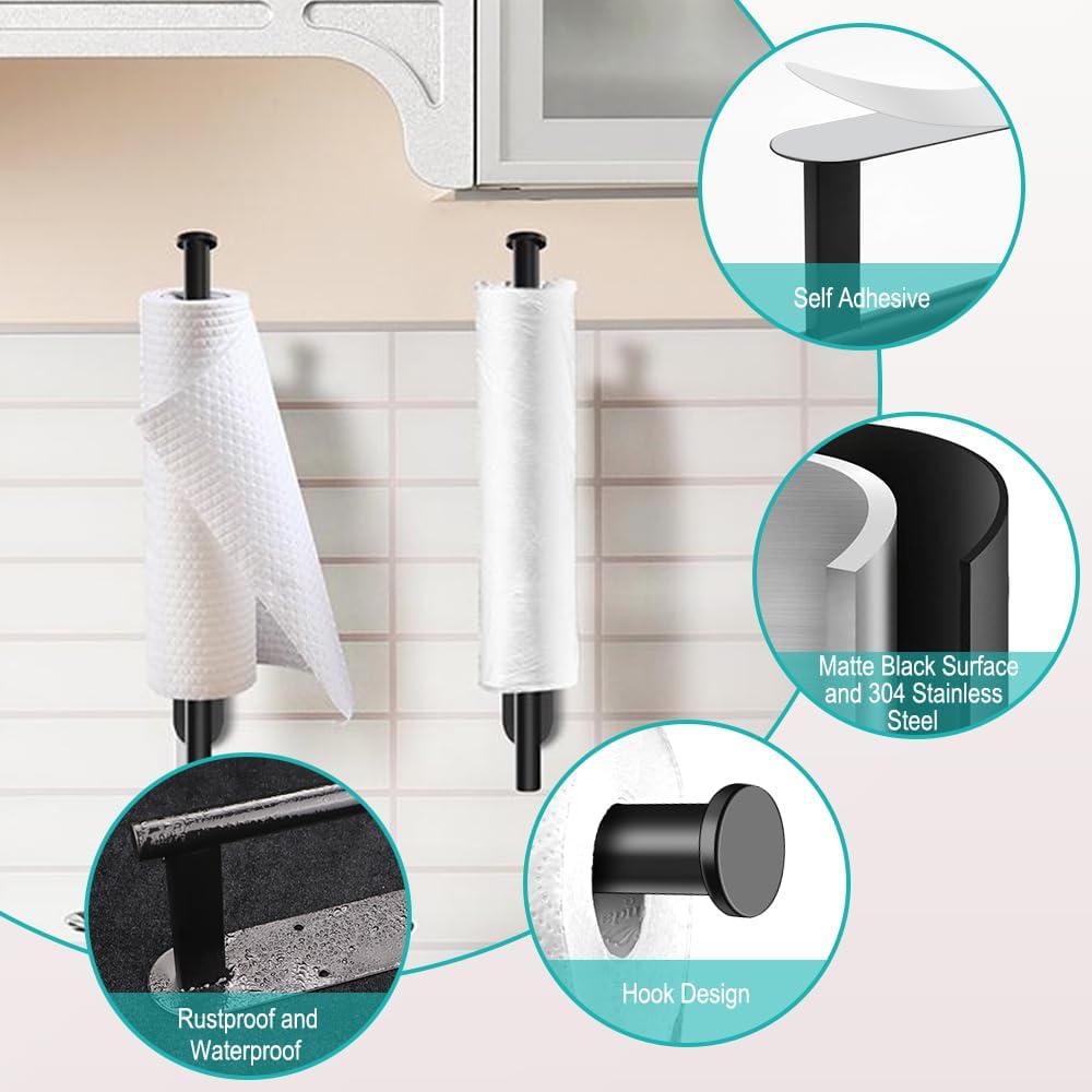 自己粘着ペーパータオルホルダー キャビネット下取り付け 壁掛 - Kitchen Baking Paper Holder のレビューと価格