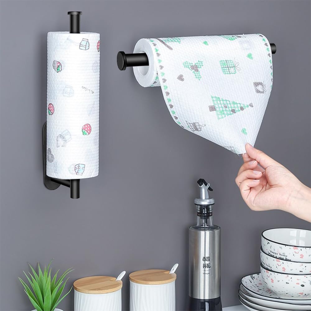 自己粘着ペーパータオルホルダー キャビネット下取り付け 壁掛 - Kitchen Baking Paper Holder のレビューと価格