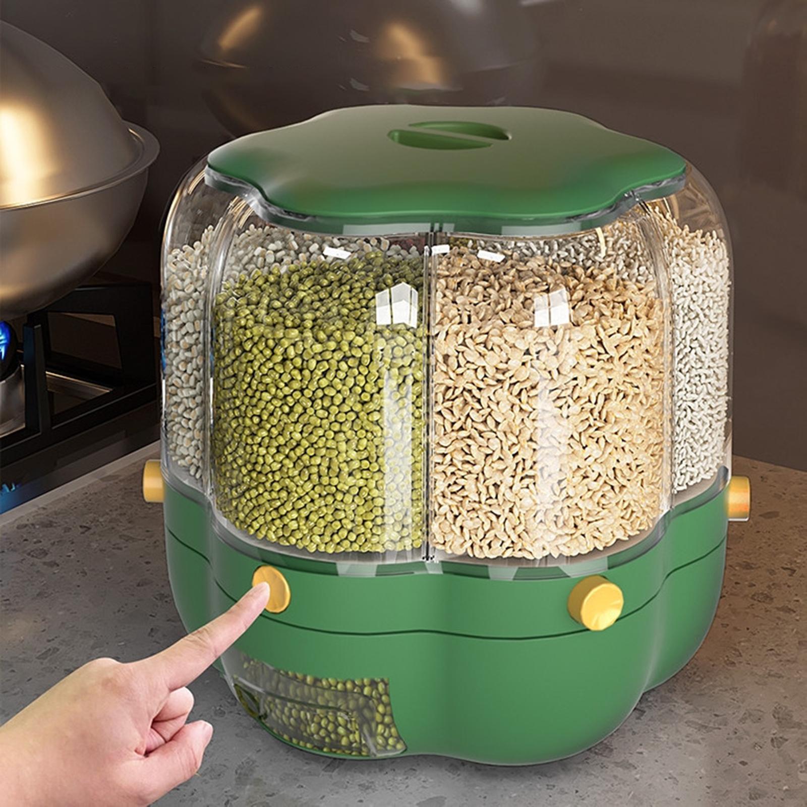 回転式シリアルディスペンサー ライスバケット 穀物収納ボック - Kitchen Baking Pantry のレビューと価格