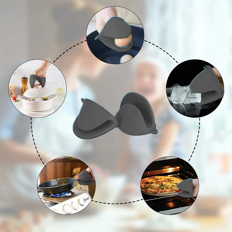 2 個ミニオーブン手袋シリコーン耐熱調理手袋断熱滑り止め手袋 - Kitchen Baking Rack のレビューと価格