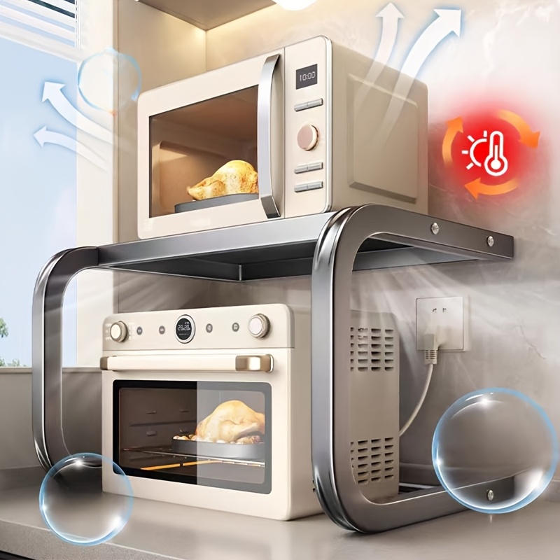 広々とした2段式金属製電子レンジラック、オーブンやベーキング - Kitchen Baking Rack のレビューと価格