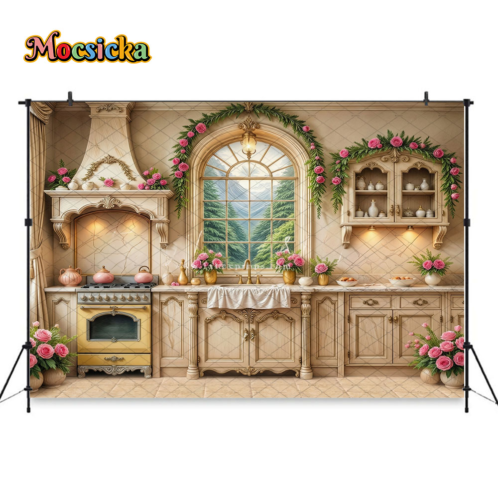 Mocsicka 背景写真撮影用 レトロコテージキッチン ピ - Kitchen Baking Photoshoot のレビューと価格