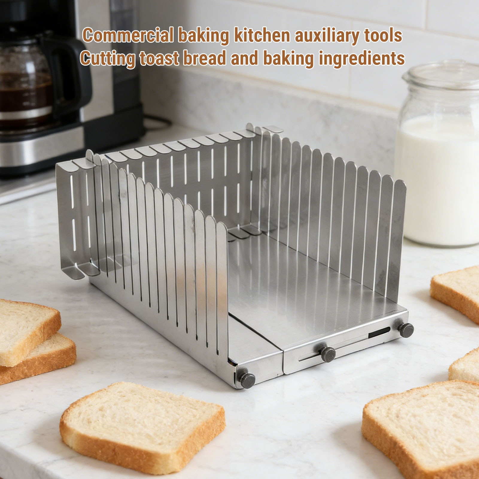 パン切りガイド ステンレス製 自家製パンの切り分け補助ツール - Commercial Kitchen For Baking のレビューと価格
