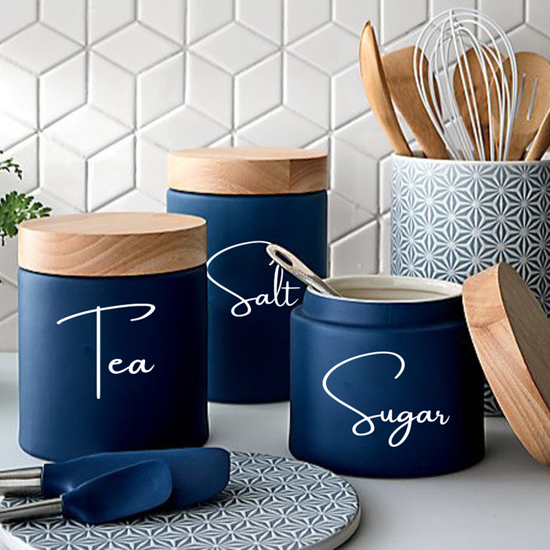 8 個キッチン整理キャニスタージャーラベルステッカーデカール - Kitchen Baking Canisters のレビューと価格