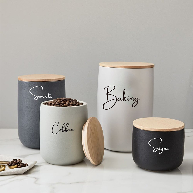 8 個キッチン整理キャニスタージャーラベルステッカーデカール - Kitchen Baking Canisters のレビューと価格