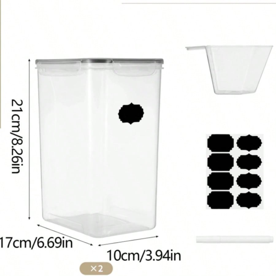 特大サイズの密閉食品保存容器、蓋付き、2個パック、9.5L、 - Kitchen Baking Canisters のレビューと価格