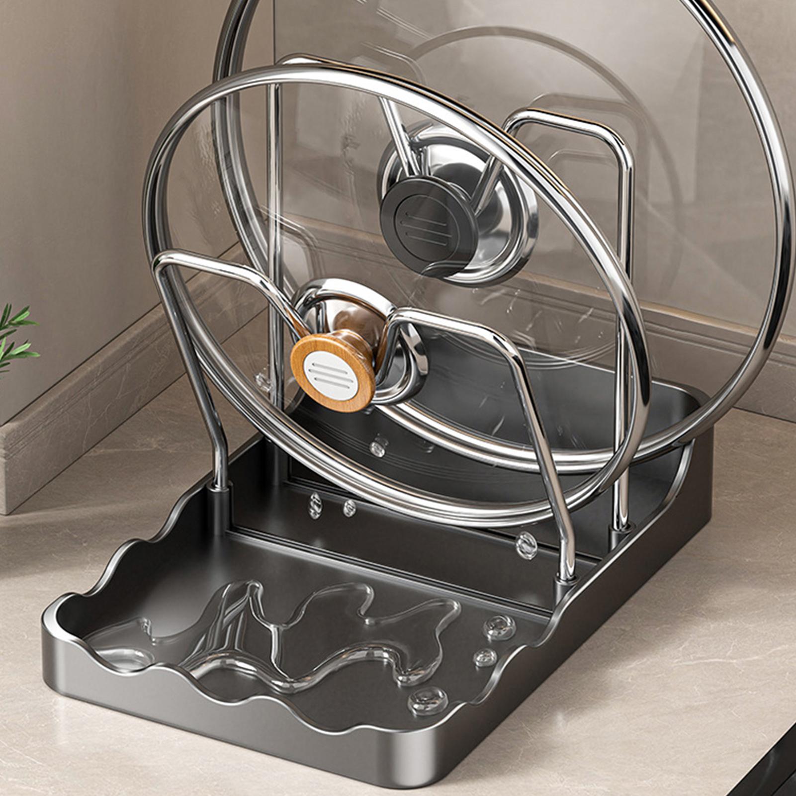 鍋蓋オーガナイザー 垂れ下がり式スプーン収納棚 ドリップトレ - Kitchen Baking Pantry のレビューと価格