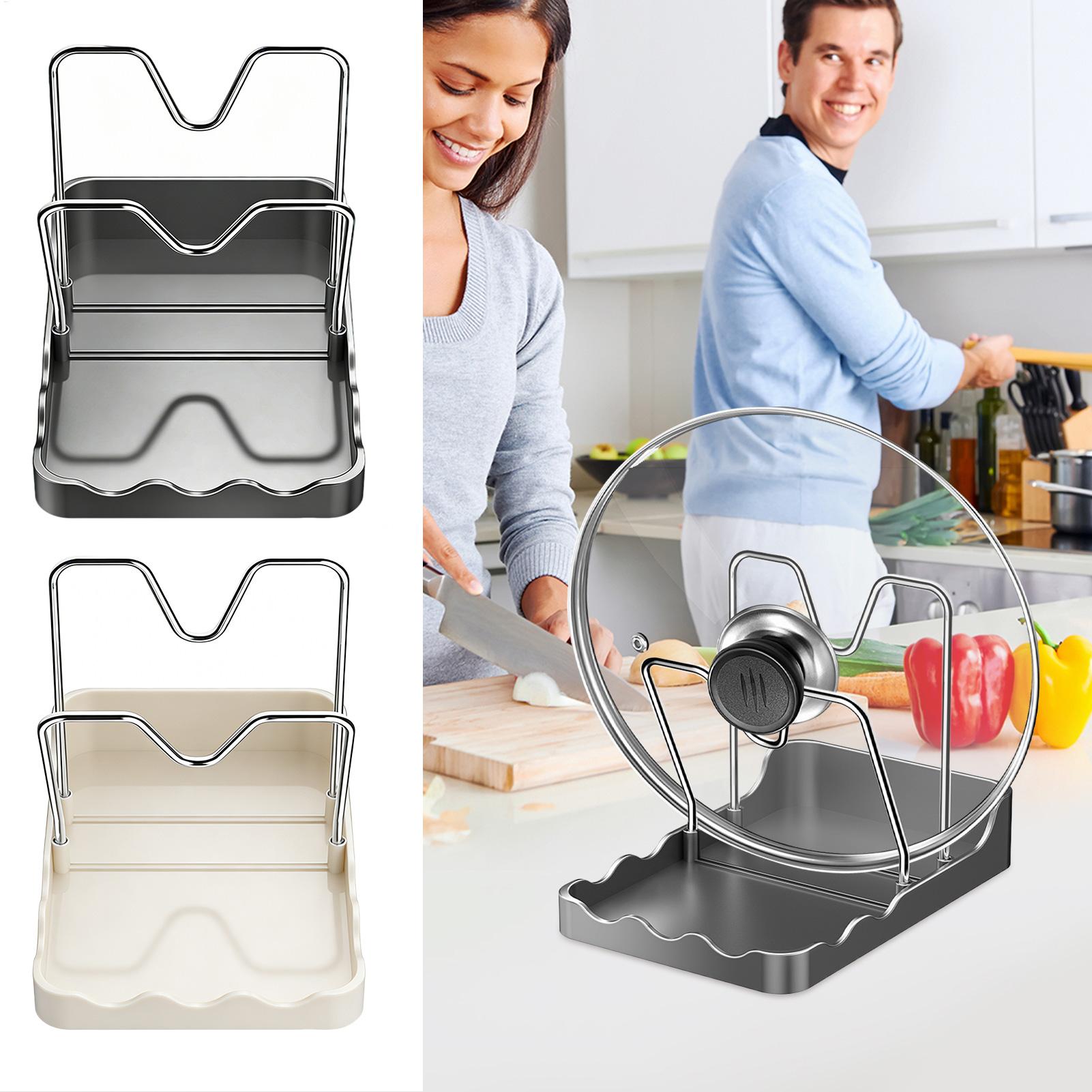 鍋蓋オーガナイザー 垂れ下がり式スプーン収納棚 ドリップトレ - Kitchen Baking Pantry のレビューと価格