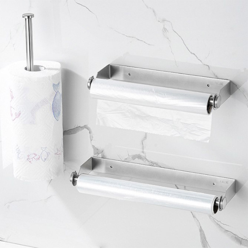 ステンレス製キッチンペーパーホルダー 穴あけ不要 ペーパーロ - Kitchen Baking Paper Holder のレビューと価格