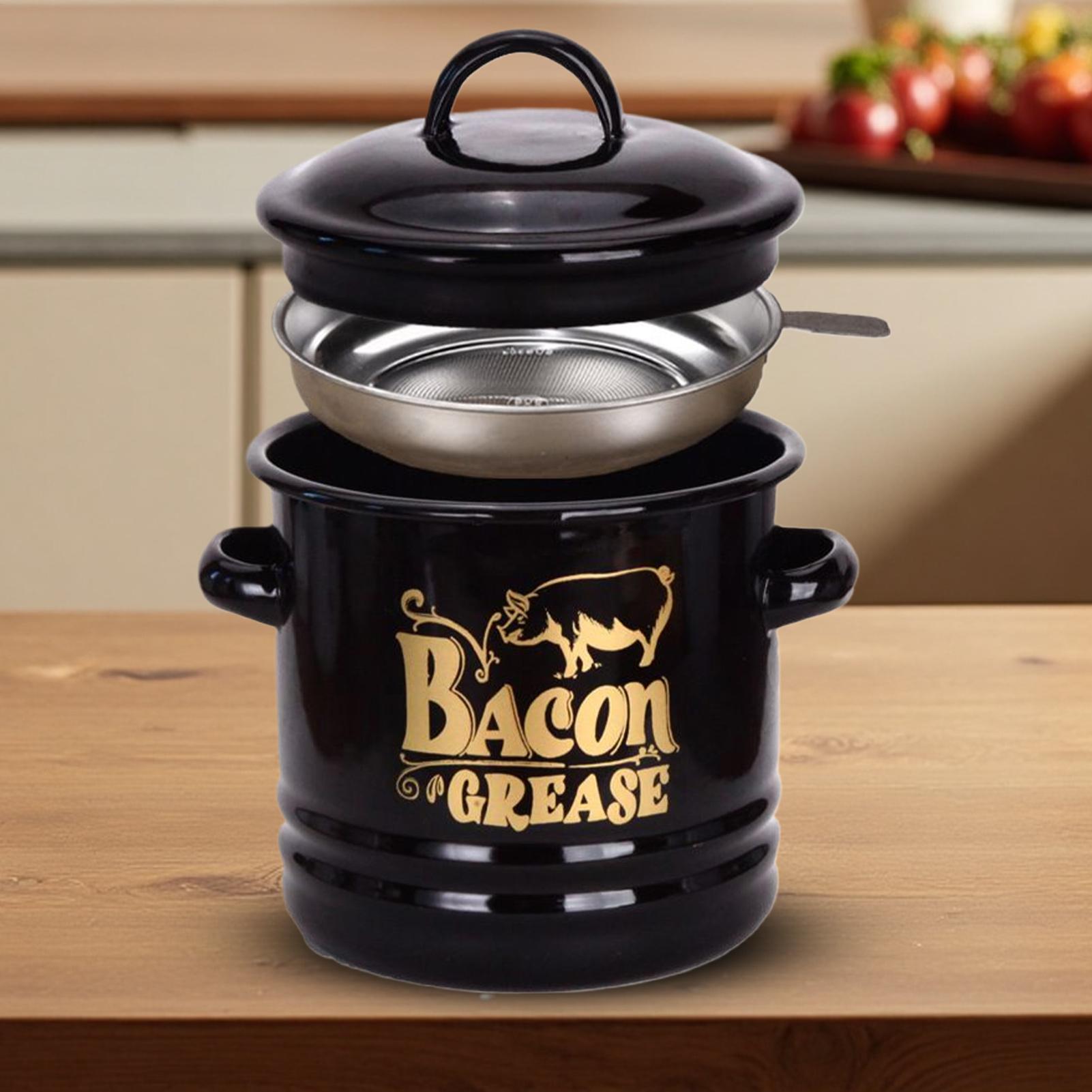 ベーコングリース容器 1200ml 脂肪保存容器 グリースジ - Kitchen Baking Canisters のレビューと価格