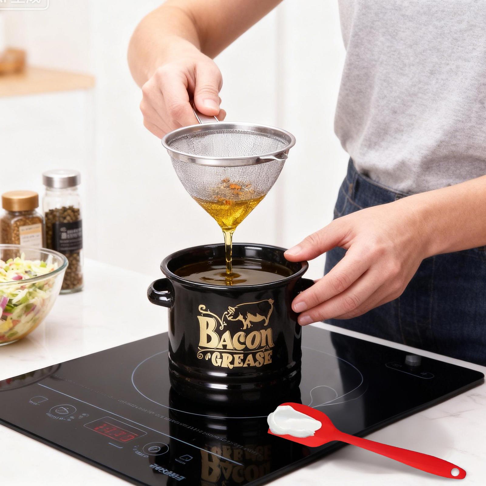 ベーコングリース容器 1200ml 脂肪保存容器 グリースジ - Kitchen Baking Canisters のレビューと価格