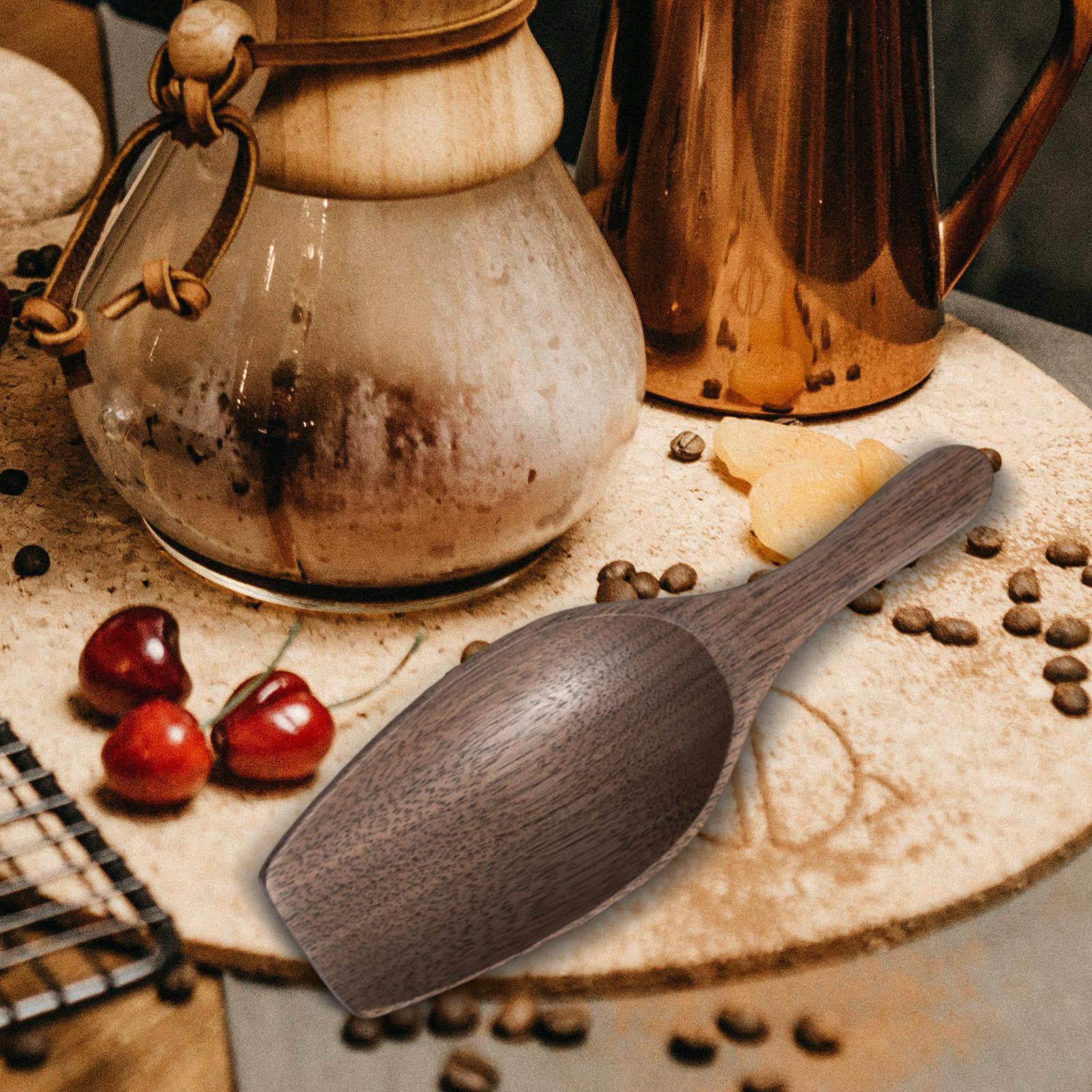 無垢材コーヒースプーン、小型キッチンスコップ、茶葉、砂糖、塩 - Kitchen Baking Canisters のレビューと価格