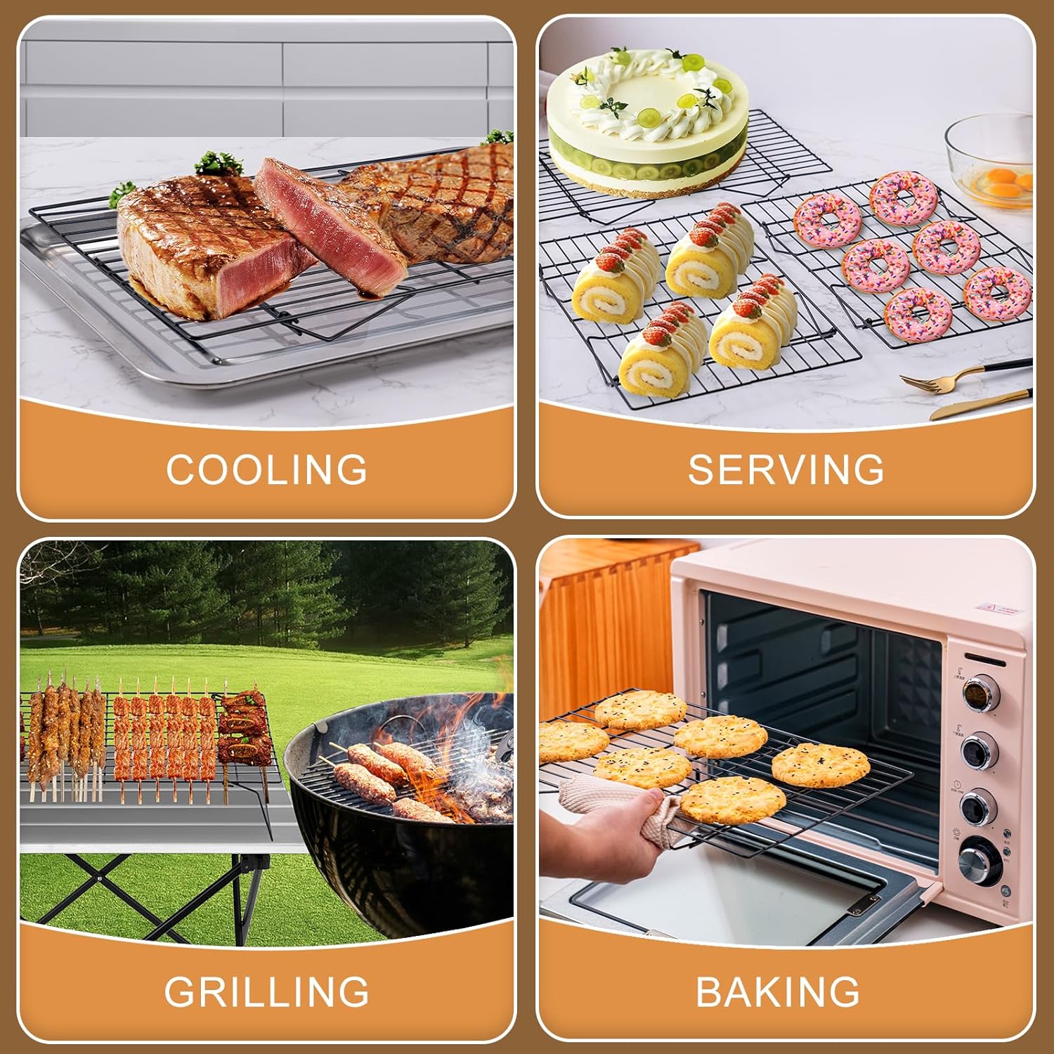 3レベルの冷却ラック、積み重ね可能なベーキングラックシェルフ - Kitchen Baking Rack のレビューと価格