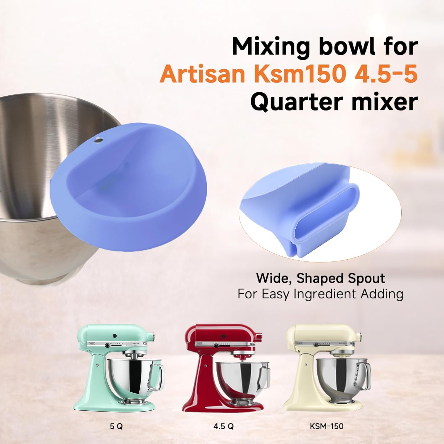 キッチンエイドミキサー用シリコン製小麦粉漏斗、青色小麦粉追加 - Kitchen Aid Baking Bread のレビューと価格