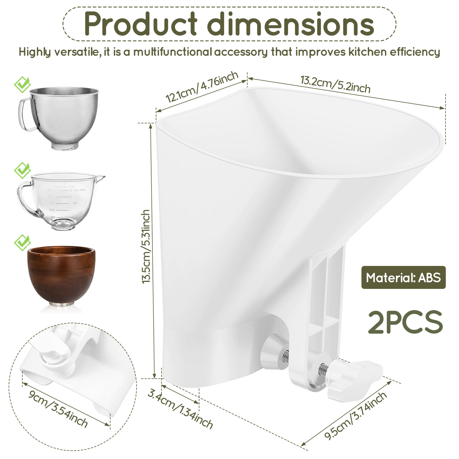 こぼれ防止小麦粉漏斗 4.5～7クォートスタンドミキサー用  - Kitchen Aid Baking Mixer のレビューと価格