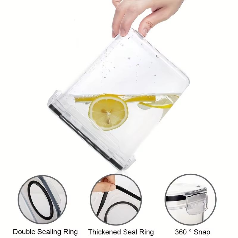 2.5L/4L 密封穀物保存容器 3 個セット 透明 PP  - Kitchen Bank のレビューと価格