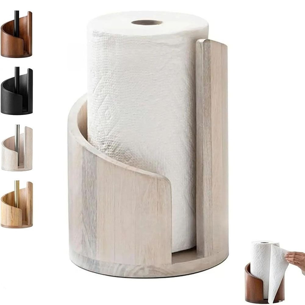 木製キッチンペーパータオルホルダー自立型カウンターナプキンロ - Kitchen Baking Paper Holder のレビューと価格