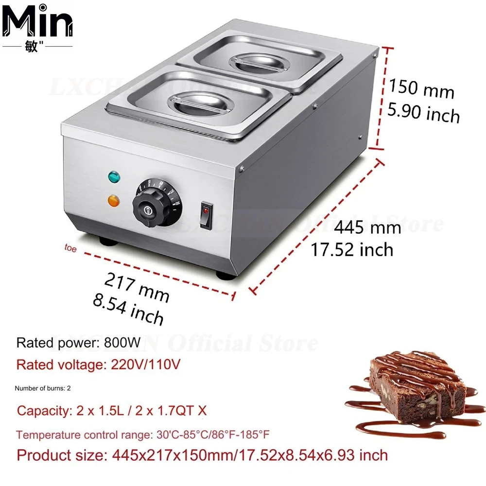 ホームワイズ 3L容量 30-85 ° C温度調節チョコレー - Commercial Kitchen For Baking のレビューと価格