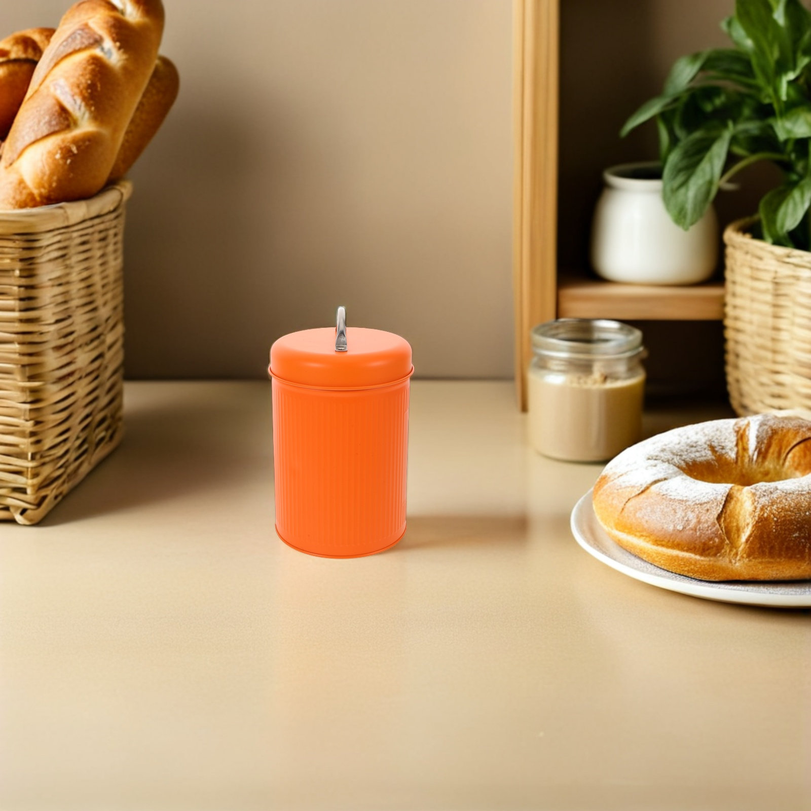 気密性のあるクッキージャーの蓋、ヴィンテージのブリキ製キャン - Kitchen Baking Canisters のレビューと価格