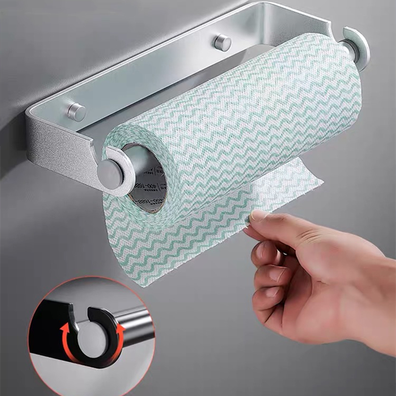 黒銀アルミ製ラップホルダー、ペーパータオルホルダー、壁掛け式 - Kitchen Baking Paper Holder のレビューと価格