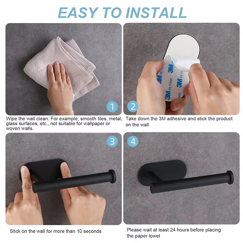 粘着式トイレットペーパーホルダー キッチンロールタオルラック - Kitchen Baking Paper Holder のレビューと価格
