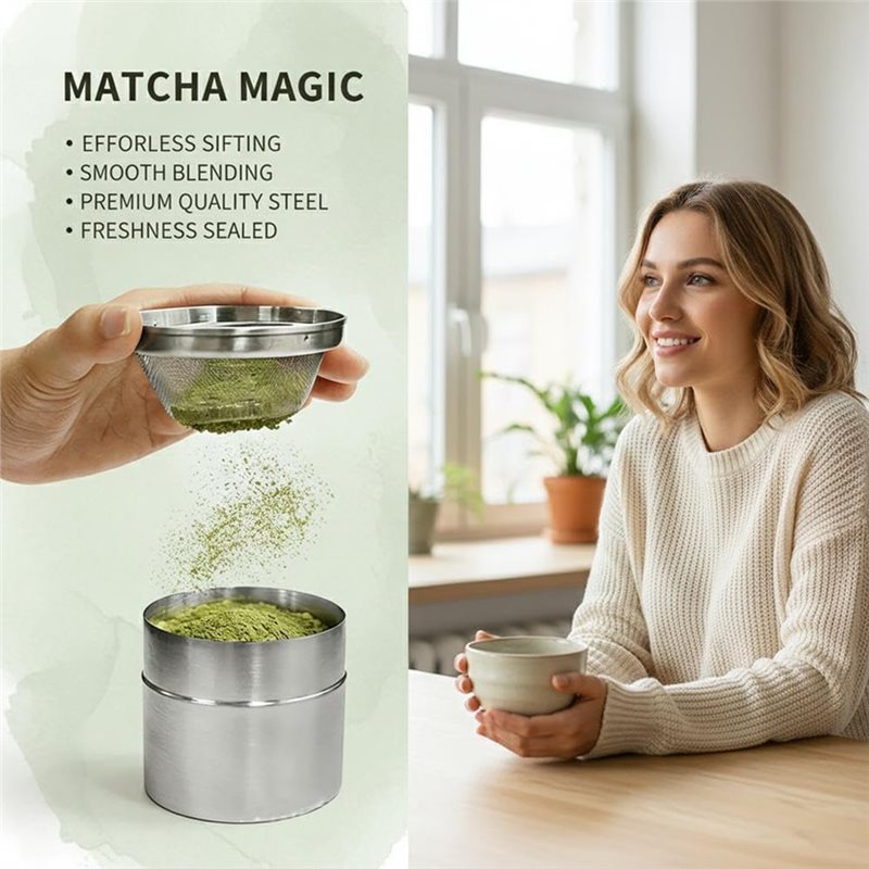 ステンレス製抹茶パウダーシフターと収納容器、キッチンベーキン - Kitchen Baking Canisters のレビューと価格